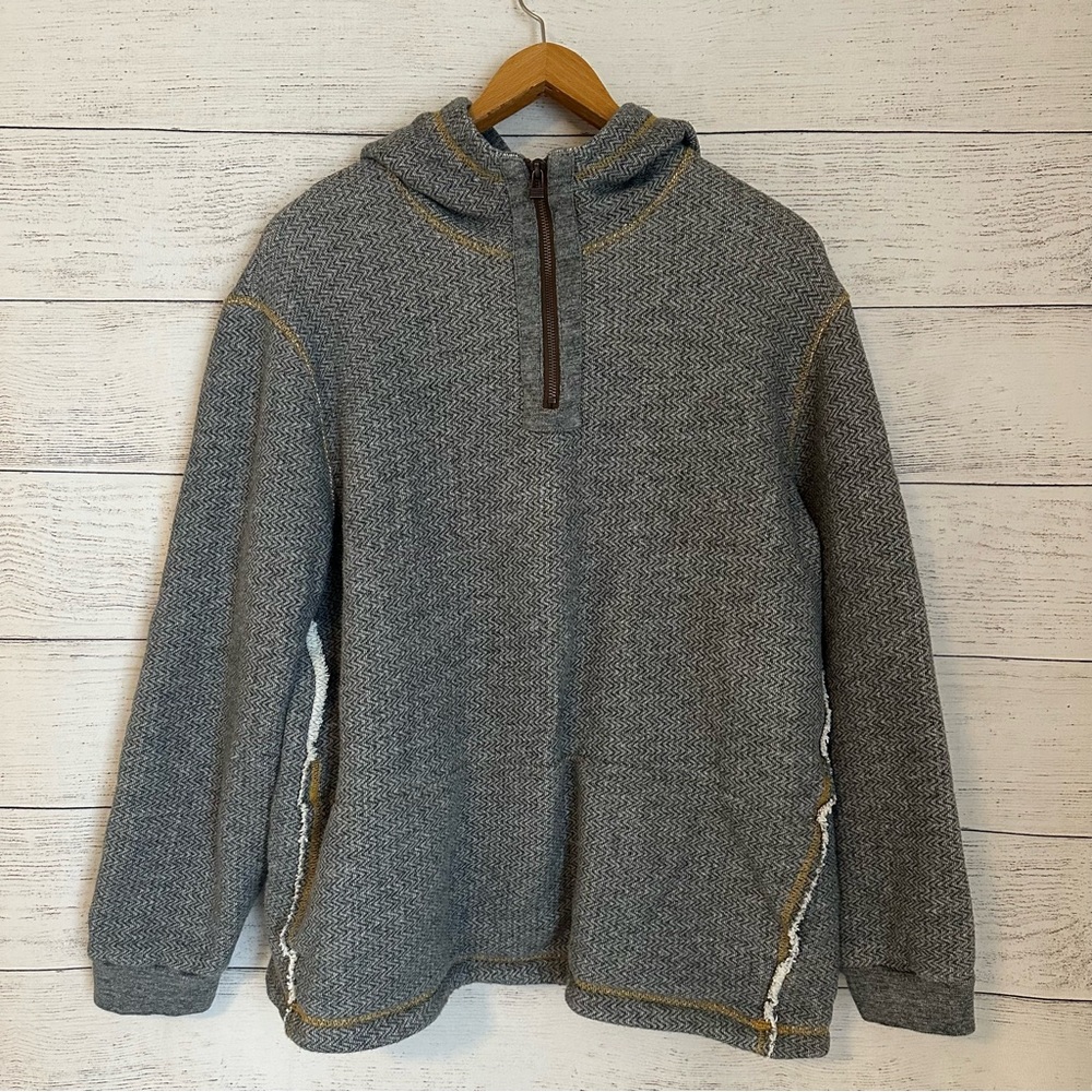 Carbon 2 Cobalt  Sartorial Herringbone Knit Hoodie.